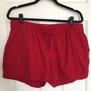 Drawstring red Shorts